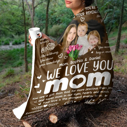 Gift For Mother - Custom Photo Remember You Are The Best Mom Ever - Personalized Fleece Blanket, Sherpa Blanket
