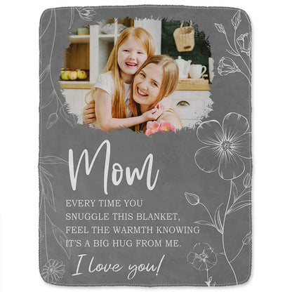 Custom Photo,Gift For Mother,Gift For Grandpa,Gift For Women,Mom - Children,Grandma - Grandkids,Love - Custom Photo Mom Grandma Every Time You Snuggle This Blanket - Personalized Fleece Blanket, Sherpa Blanket
