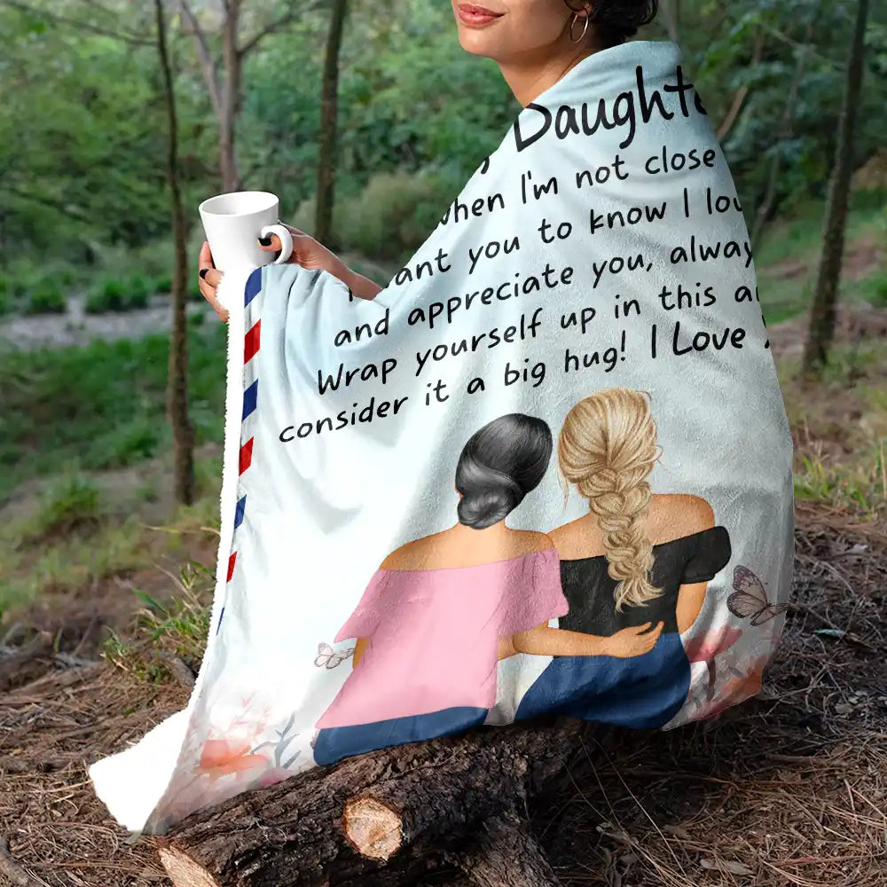 Gift For Mother,Gift For Daughter,Gift For Aunt,Mom - Daughters (Adult) - Mom Daughter Even When I'm Not Closed By - Personalized Fleece Blanket, Sherpa Blanket