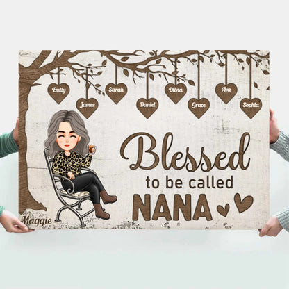Personalized 'Blessed to be Called Nana' Canvas Wall Art for Grandma