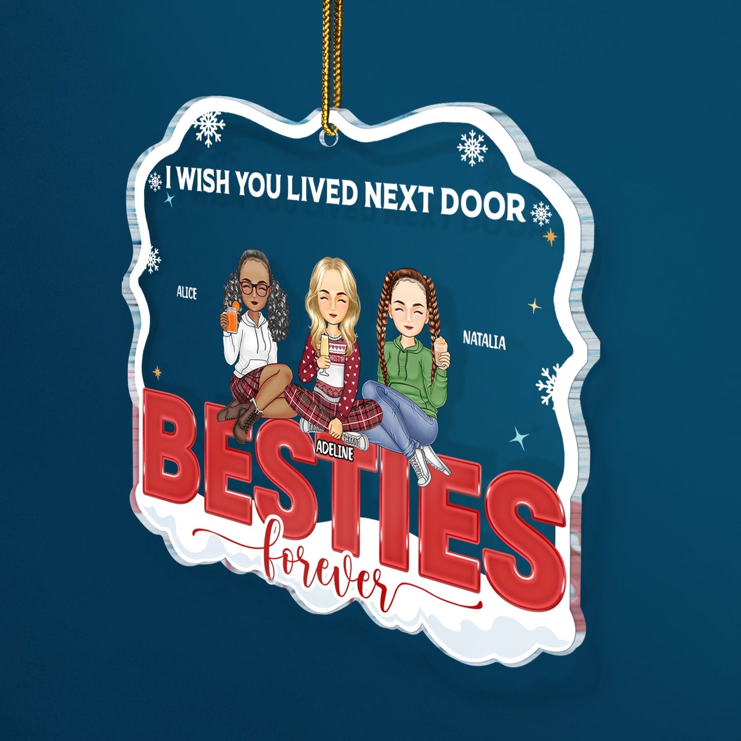 Personalized Funny Bestie Christmas Ornament - Unique Custom Gift for Friends