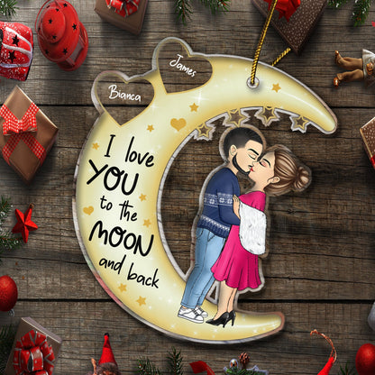 Heartfelt Personalized 'To The Moon & Back' Couple Christmas Ornament