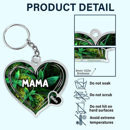 Grandma Mom Title Lovely Hearts - Birthday, Loving Gift For Mother, Grandmother - Personalized Cutout Acrylic Keychain