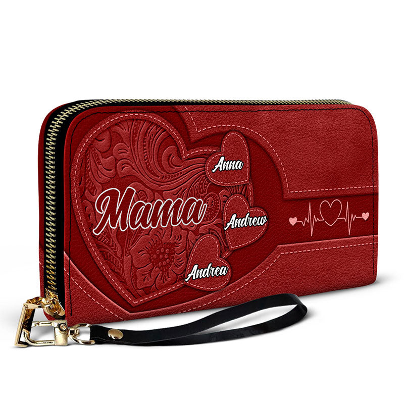 Personalized Grandma's Sweethearts Leather Wallet with Custom Names
