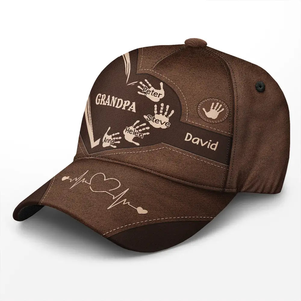 Personalised Classic Cap with Kids Handprints - Gift For Dad & Grandpa