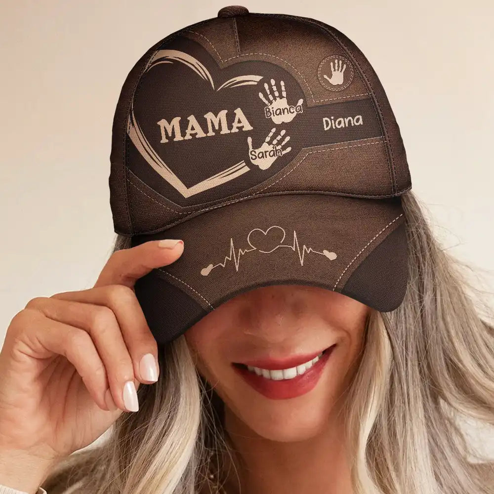 Personalised Classic Cap with Kids Handprints - Gift For Dad & Grandpa