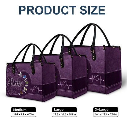 Gift For Grandma,Gift For Mother,Gift For Women,Happy - Grandma Mom Butterflies - Personalized Leather Bag