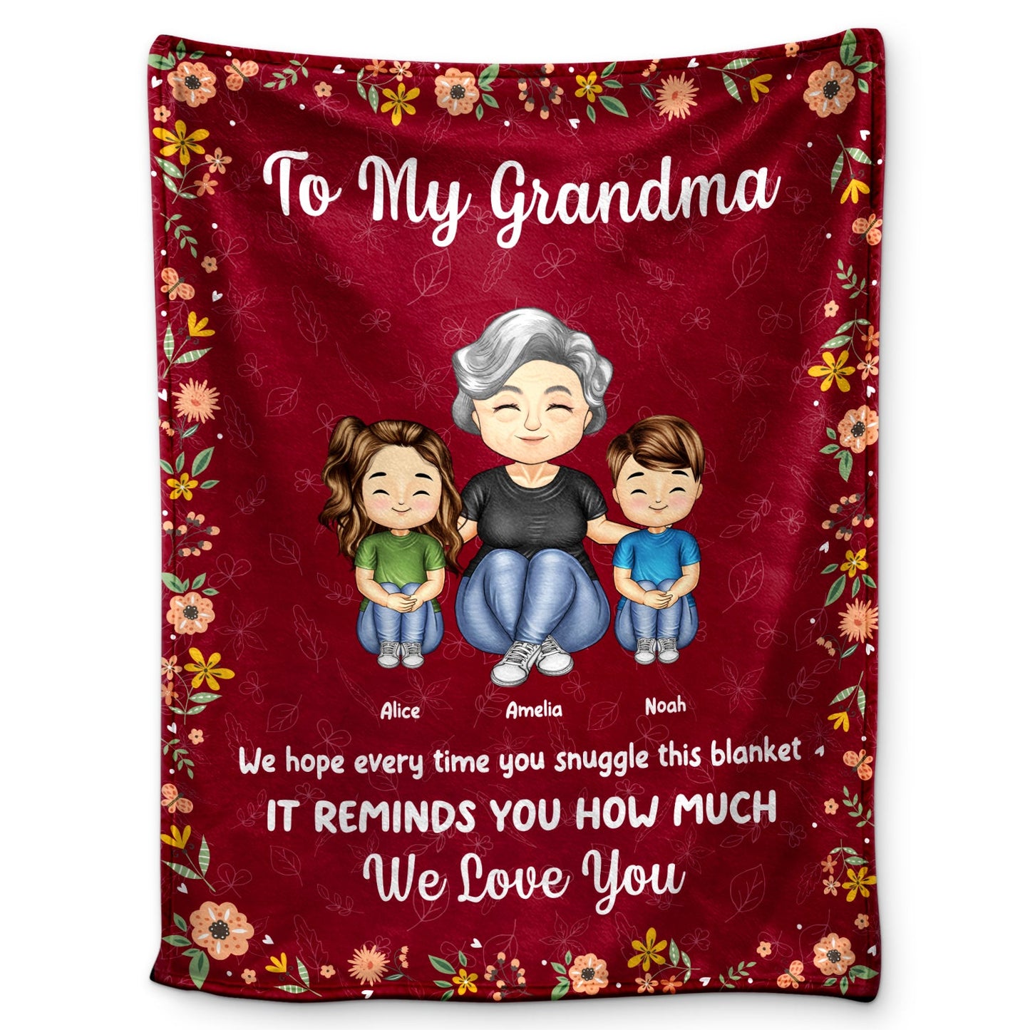 We Hope Every Time You Snuggle This Blanket - Gift For Mom, Grandma - Personalized Fleece Blanket