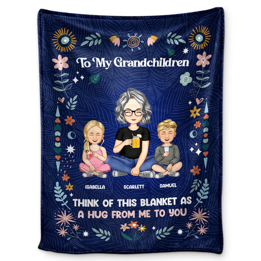 Personalized 'A Hug From Me To You' Grandparent to Grandchild Cozy Blanket