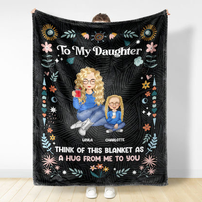 Grandma Mother Think Of This Blanket - Gift For Granddaughter, Grandson, Kids - Personalized Fleece Blanket