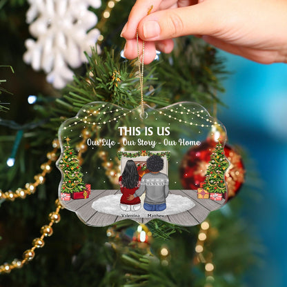 This Is Us A Little Bit Of Crazy - Christmas, Gift For Family - Personalized Medallion Acrylic Ornament