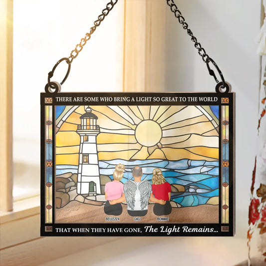 Custom Memorial For Loved One Suncatcher Ornament: 'The Light Remains' Sympathy Gift