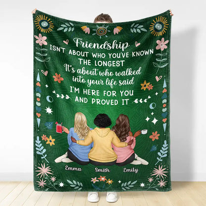 Gift For Bestie - Friendship I'm Here For You - Personalized Fleece Blanket, Sherpa Blanket