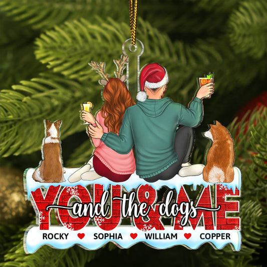 Personalized 'You & Me and the Dogs' Christmas Ornament for Couples