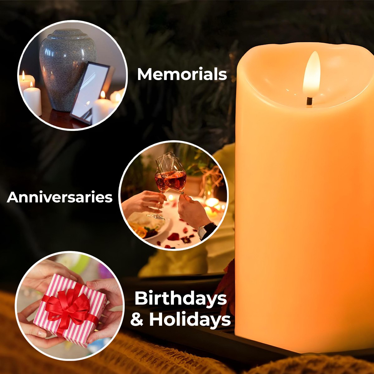 From Our First Kiss Till Our Last Breath - Personalized Custom Heart Design Photo LED Candle