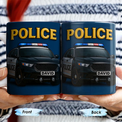 Police Car & Siren - Personalized Coffee Mug for Police Officer