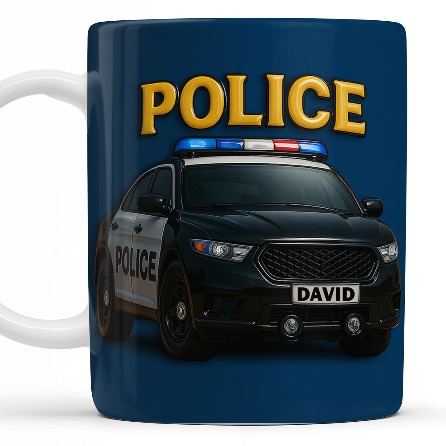 Police Car & Siren - Personalized Coffee Mug for Police Officer