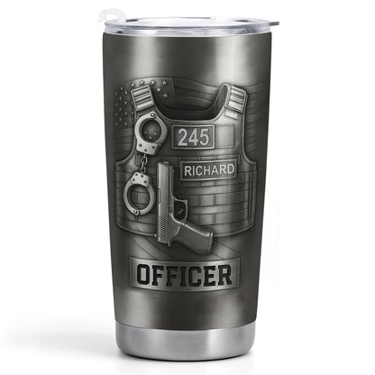 Honor Your Dedication, Police Badge Handcuffs Gun