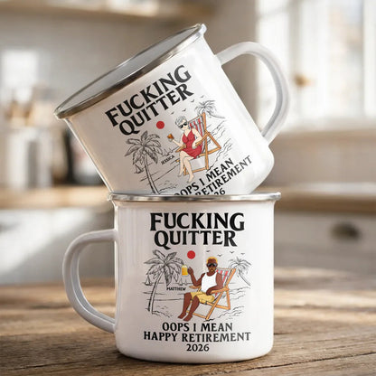 Oops I Mean Happy Retirement - Personalized Enamel Mug