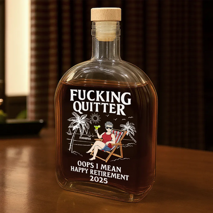 Retirement,Gift For Wife,Gift For Husband,Gift For Yourself,Gift For Women,Gift For Men,Gift For Grandpa,Gift For Father,Gift For Mother,Gift For Grandma - Oops I Mean Happy Retirement - Personalized Whiskey Bottle