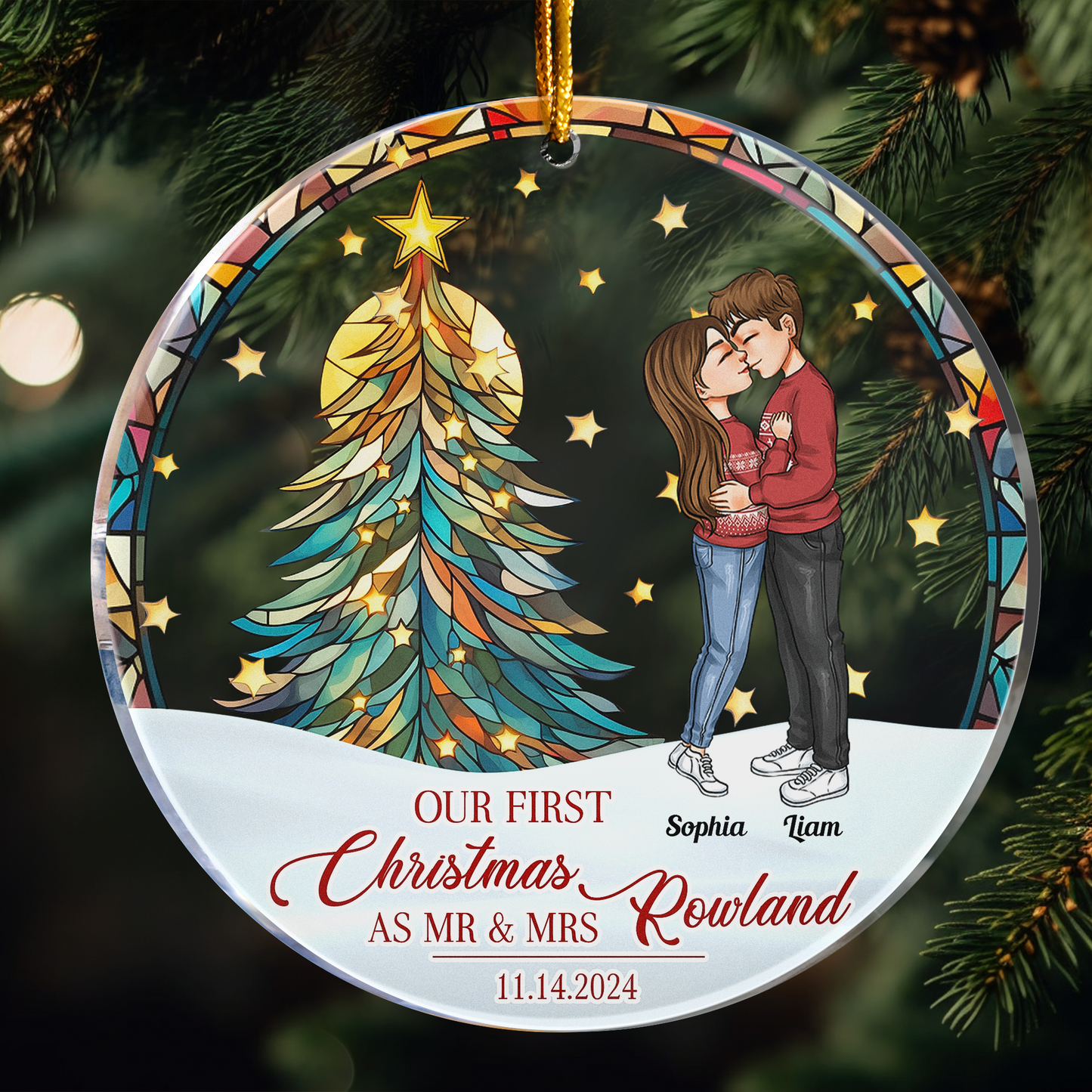 Heartfelt "Our First Christmas AS MR & MRS" Personalized Couples Ornament