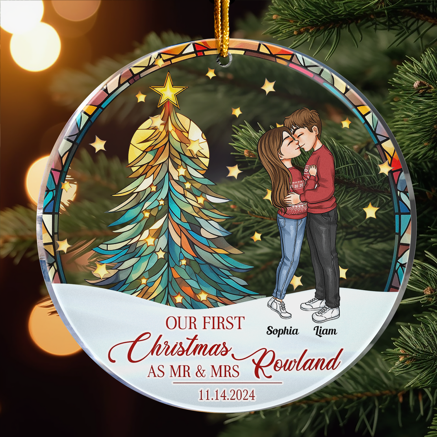 Heartfelt "Our First Christmas AS MR & MRS" Personalized Couples Ornament