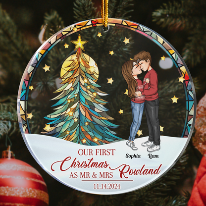 Heartfelt "Our First Christmas AS MR & MRS" Personalized Couples Ornament