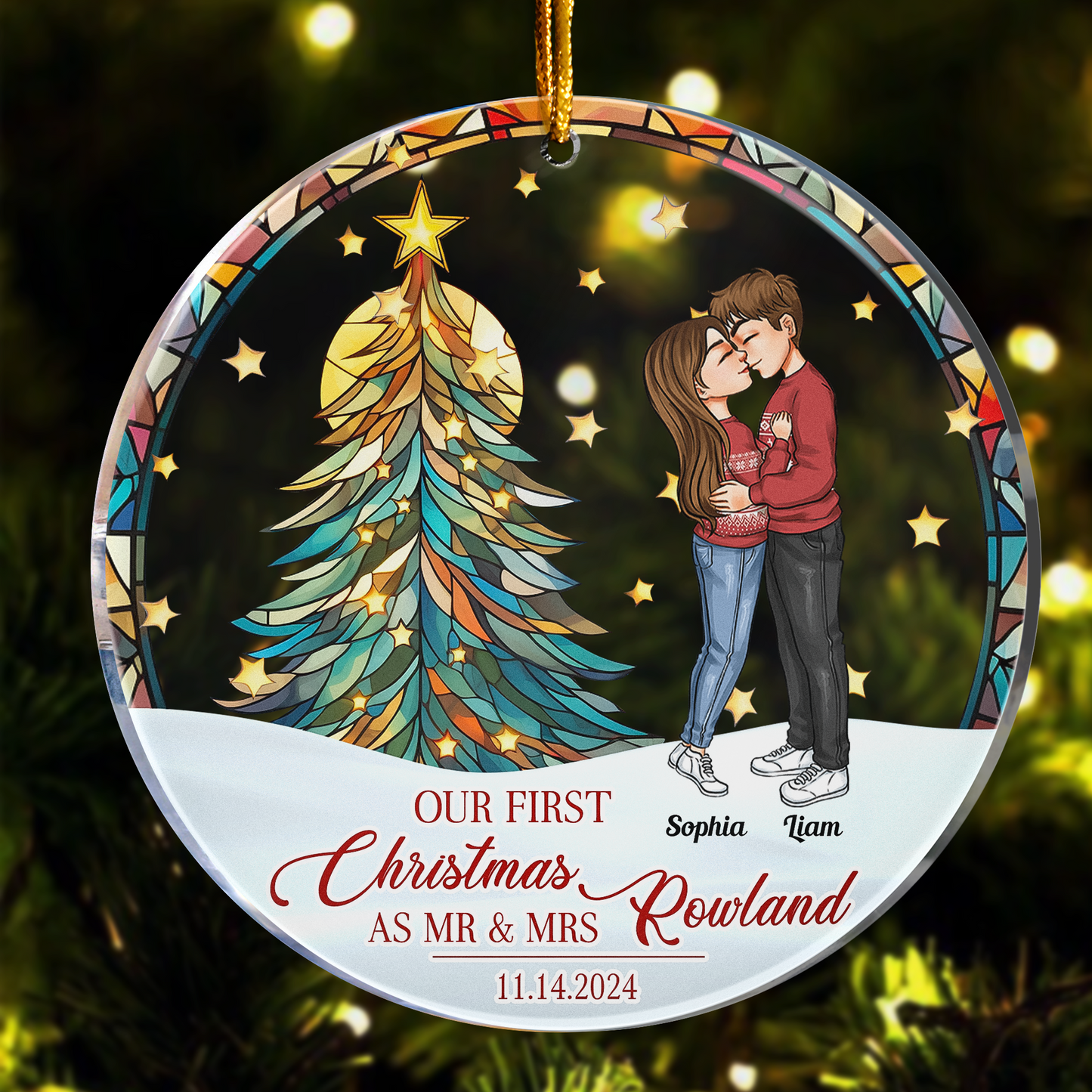 Heartfelt "Our First Christmas AS MR & MRS" Personalized Couples Ornament