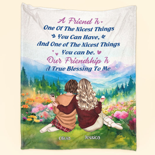 Our Friendship Is A True Blessing To Me - Personalized Blanket