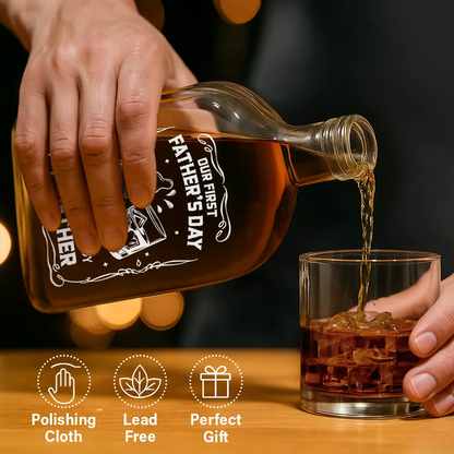 Gift For Father,Funny,New Dad,New baby - Our First Father's Day Together - Personalized Whiskey Bottle 