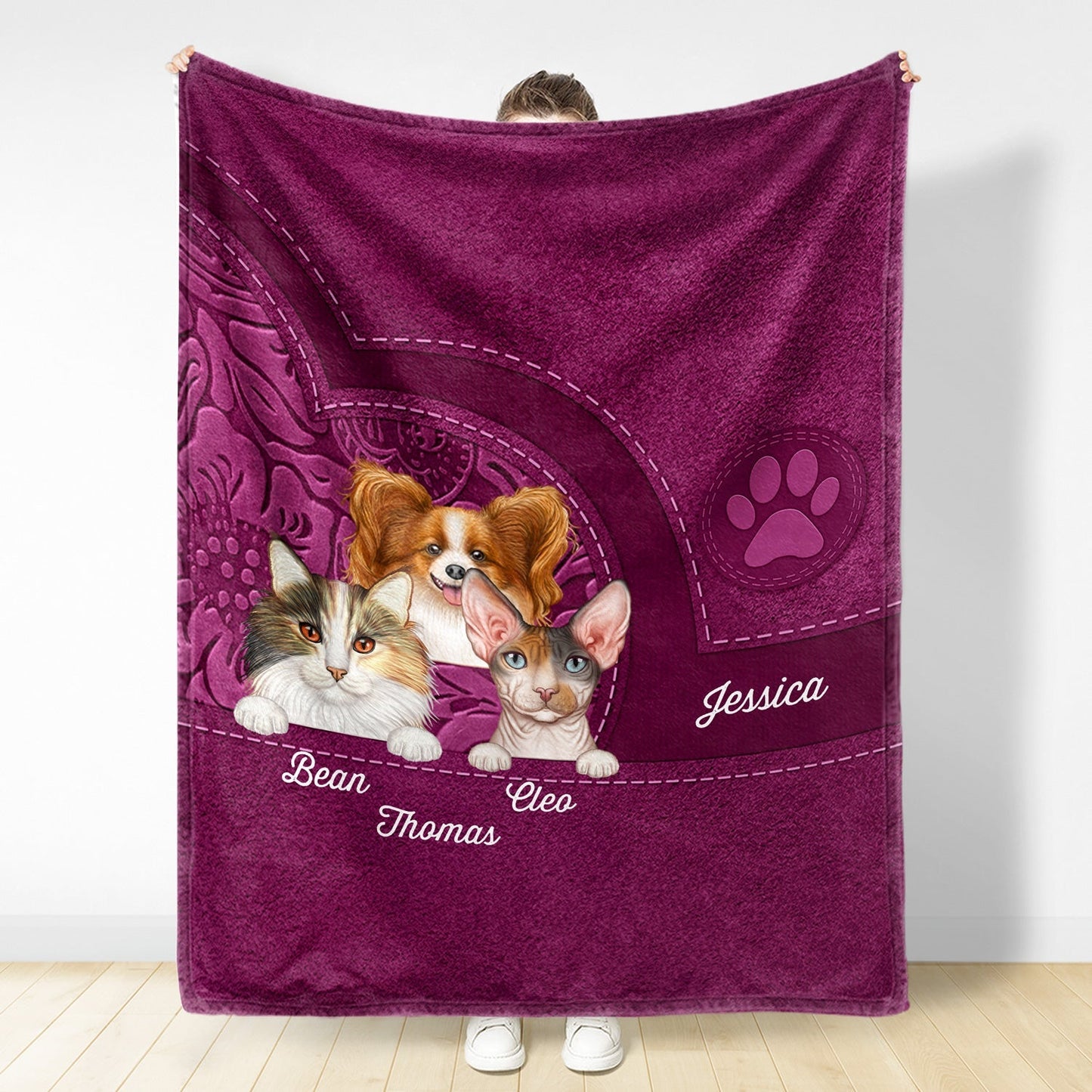 Personalized Dog Mom Cat Mom Blanket - Custom Pet Lovers Gift