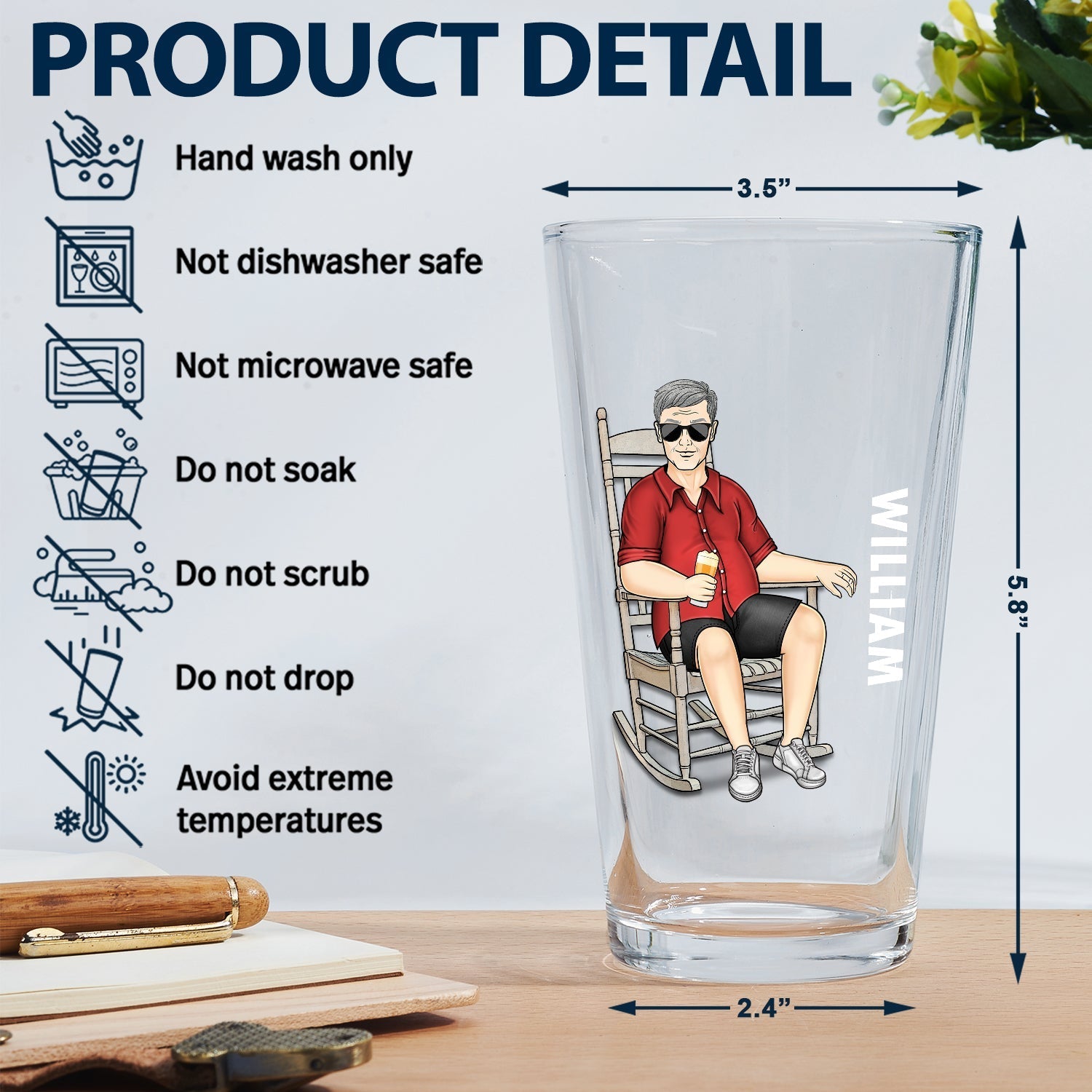 The Legend Has Retired - Personalized Beer Glass