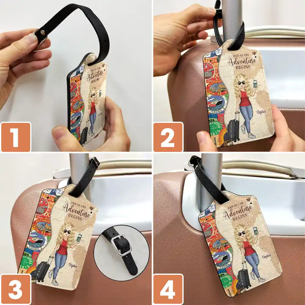 Travel, Gift For Yourself, Gift For Women, Gift For Men - And So The Adventure Begins Travel Lover - Personalized Luggage Tag