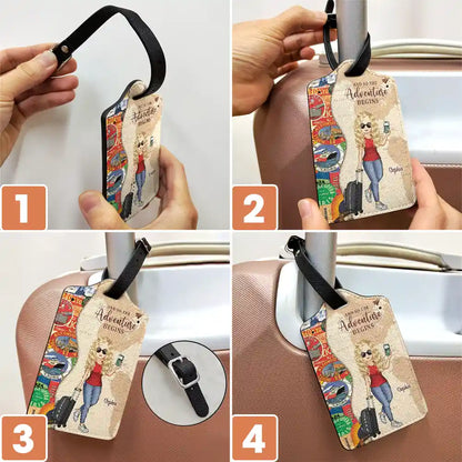 Travel, Gift For Yourself, Gift For Women, Gift For Men - And So The Adventure Begins Travel Lover - Personalized Luggage Tag
