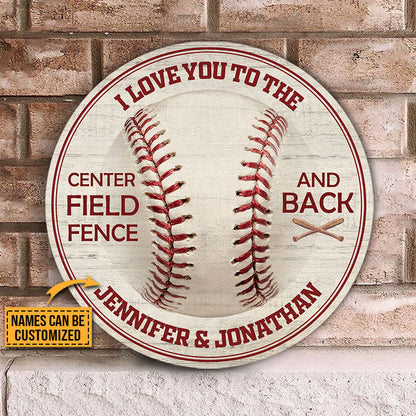 Personalized Baseball Centerfield Customized Wood Circle Sign