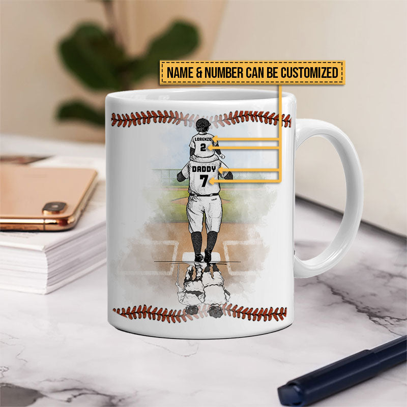 Personalized Baseball Dad And Son Partners For Life Customized Mug