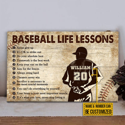Baseball Pitcher Life Lessons - Personalized Custom canvas / Poster