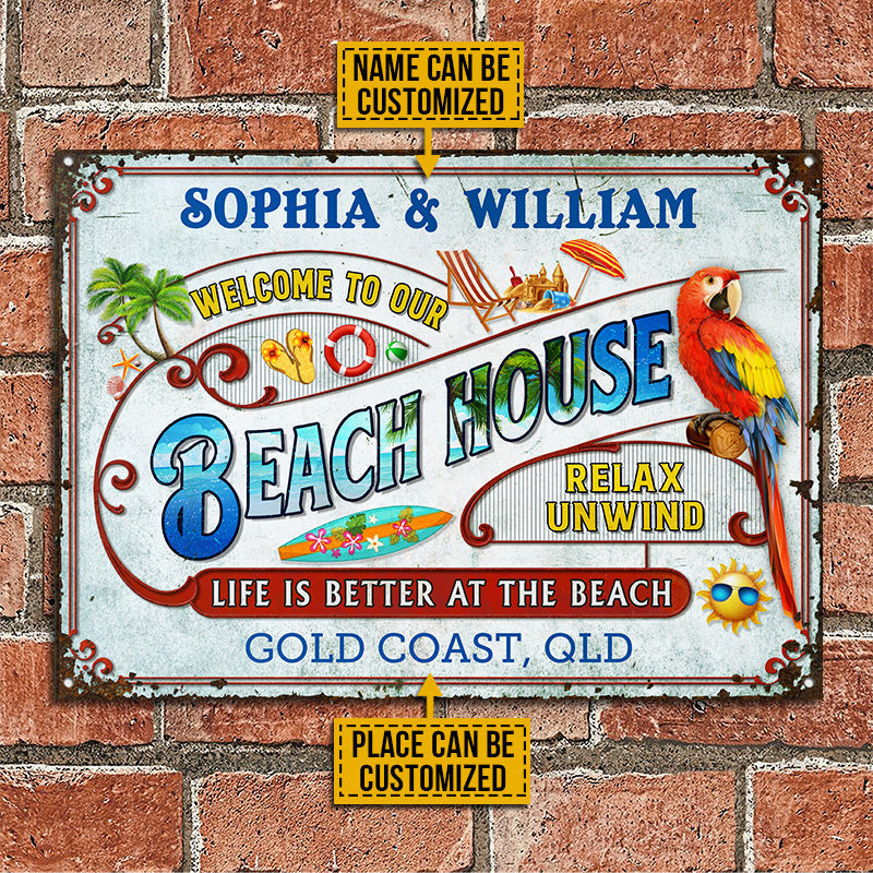 Beach Surfing Life Is Better - Personalized Custom Classic Metal Signs