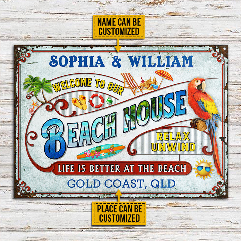 Beach Surfing Life Is Better - Personalized Custom Classic Metal Signs