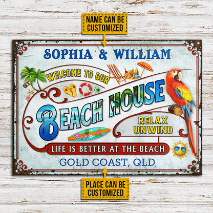 Beach Surfing Life Is Better - Personalized Custom Classic Metal Signs