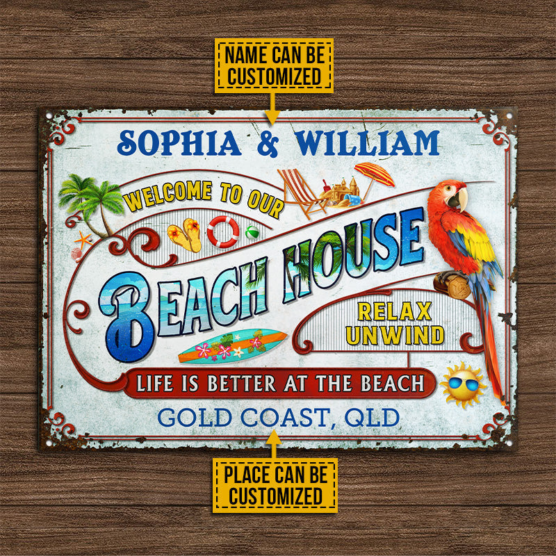Beach Surfing Life Is Better - Personalized Custom Classic Metal Signs