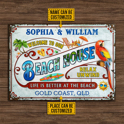 Beach Surfing Life Is Better - Personalized Custom Classic Metal Signs