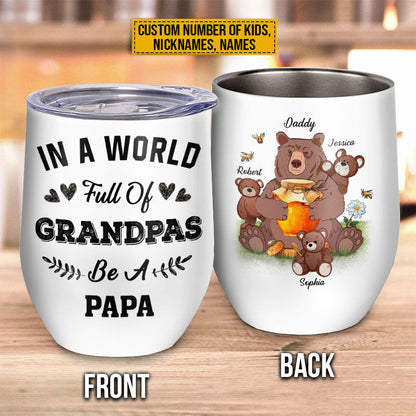 Personalized 'Be A Papa' Bear Family Tumbler for Dad & Grandpa
