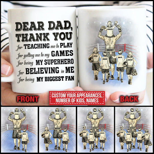 Unique Personalized Boxing Dad Mug: 'My Superhero & Biggest Fan'