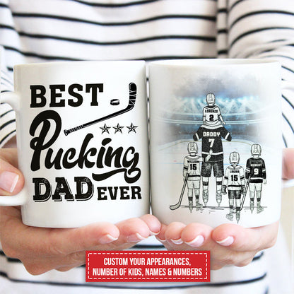 Personalized Hockey Dad And Child Best Dad Ever Custom Mug