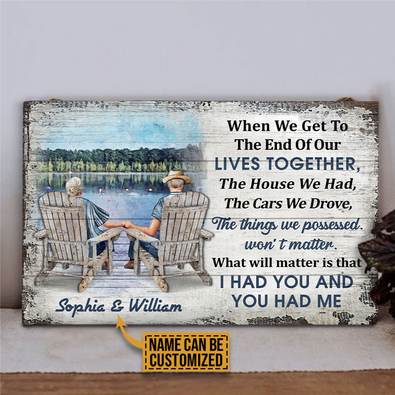 Personalized Lake Old Couple When We Get Custom Wood Rectangle Sign