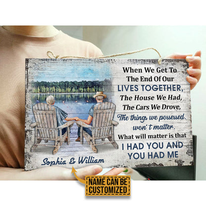 Personalized Lake Old Couple When We Get Custom Wood Rectangle Sign