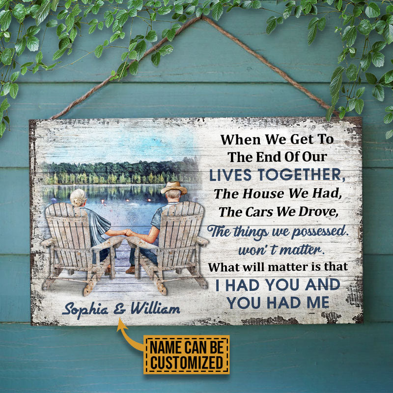 Personalized Lake Old Couple When We Get Custom Wood Rectangle Sign