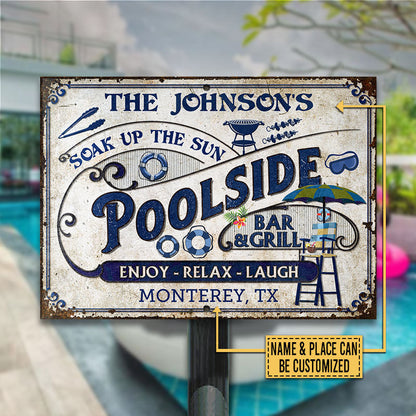 Pool Bar & Grill - Personalized Customized Classic Metal Signs