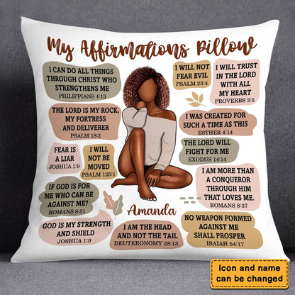 A Daily Reminder of Faith & Grace - Personalized Christian Affirmation Pillow